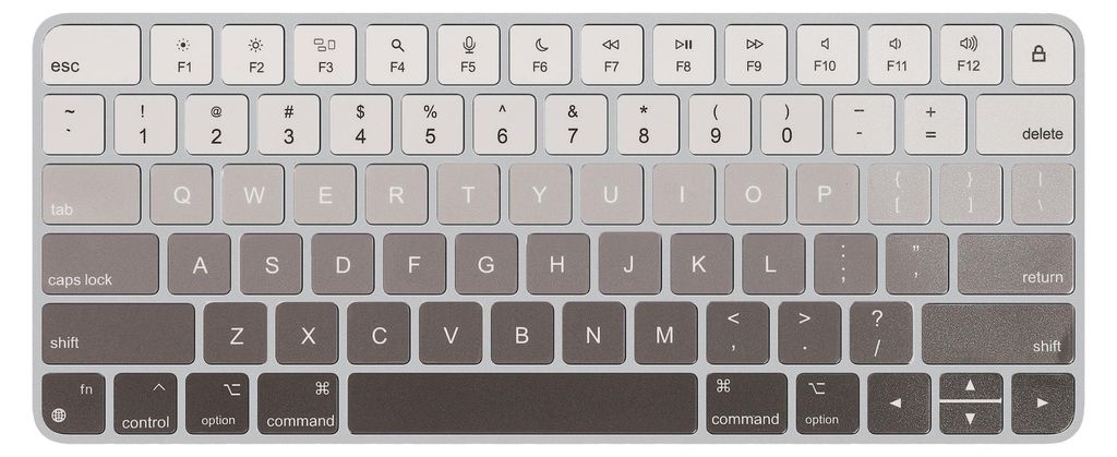 kwmobile Tastatur Aufkleber Englisch kompatibel mit Apple Magic Keyboard Wireless Keyboard Sticker - Aufkleber für US QWERTY Tastatur - Weiß Grau