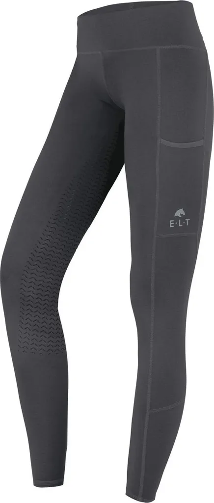Legging équitation chaud Full-Grip E.L.T. Ella Gris Asphalt Taille 140