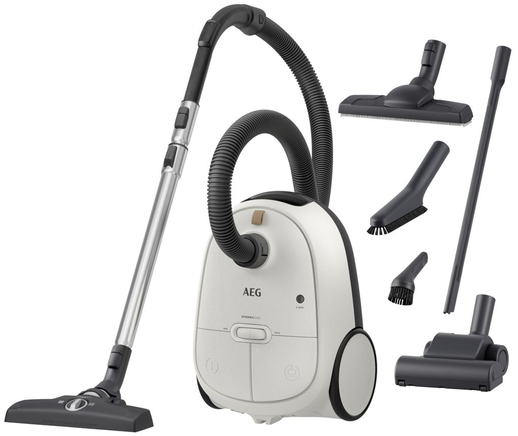 AEG HYGIENIC 6000 stofzuiger met zak, model AB61H6SW, wit Productafbeelding 