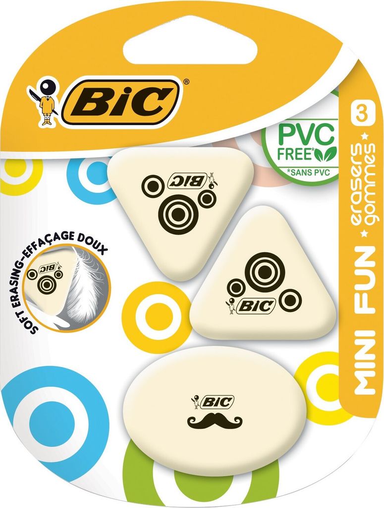 BIC 927870 3er Radiergummis Mini Fun weiß Image du produit 