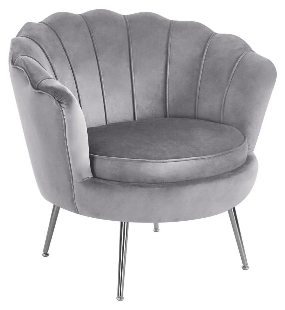 Eleganter Sessel THIAGO – grau / silberne Beine Produktbild 