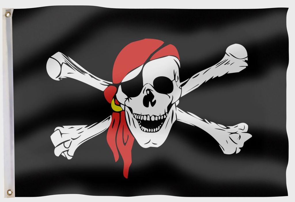 piraten fahne wehend pirate flag waving Stock Vector, piraten flagge