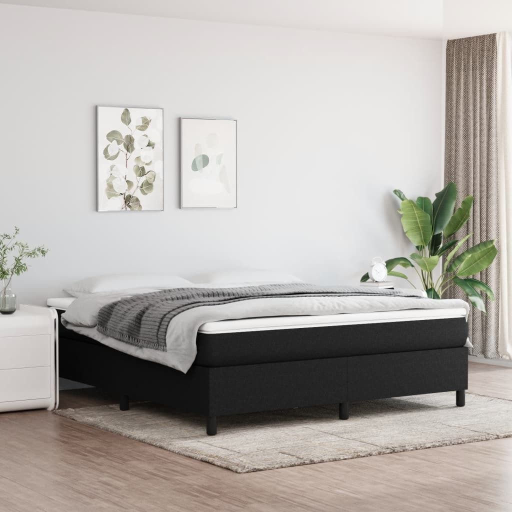"Rabatt" Boxspring-Bettrahmen 2 Personen - Schlafzimmerbett - Schwarz 160x200 cm Stoff - Klassische Betten CC4580