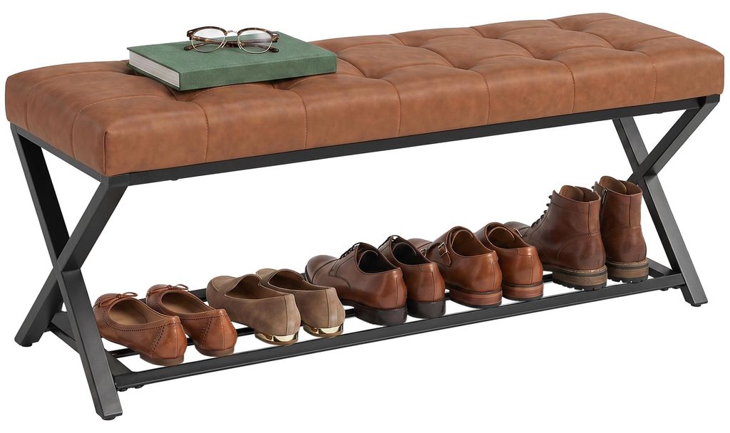 Mobiletto per scarpe HOMCOM con seduta, scaffale imbottito Immagine del prodotto 
