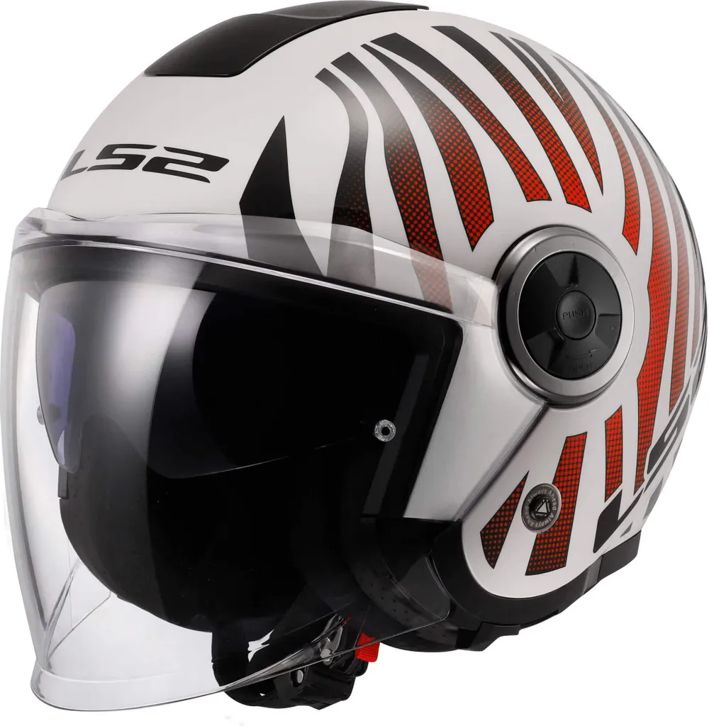 Casque Jet LS2 OF620 Classy Cool Blanc avec Visière Longue - Taille M