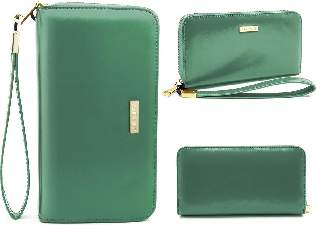 Geldbörse Damen Kreditkartenetui Gross Leder Geldbörsen RFID Blocking Schutz Wallet Groß Geldbeutel Frauen