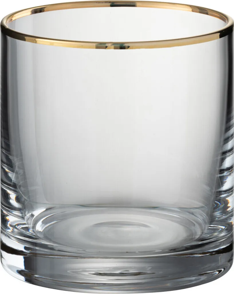 Verre Transparent avec Bordure Or au Design Cylindrique Pur