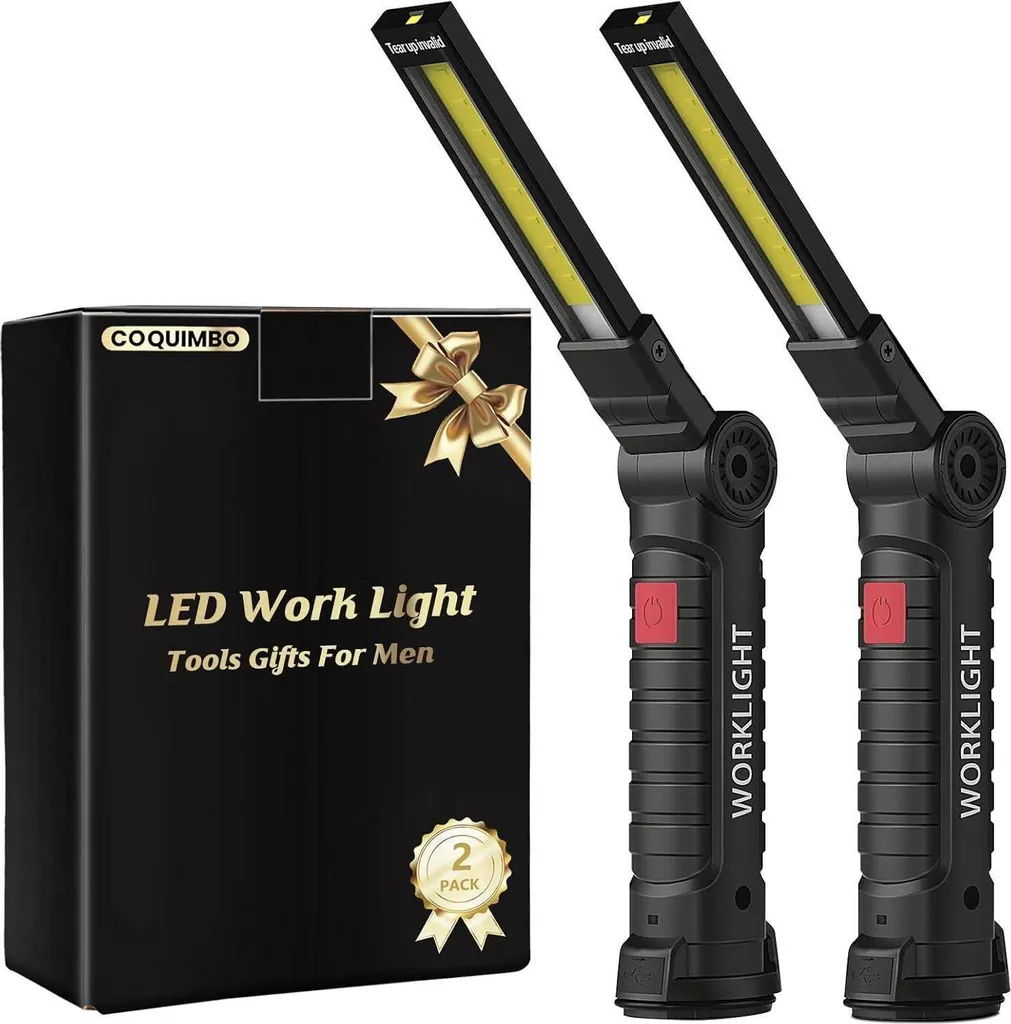 Lampe de travail LED mains libres avec aimant pour zones difficiles lot 2