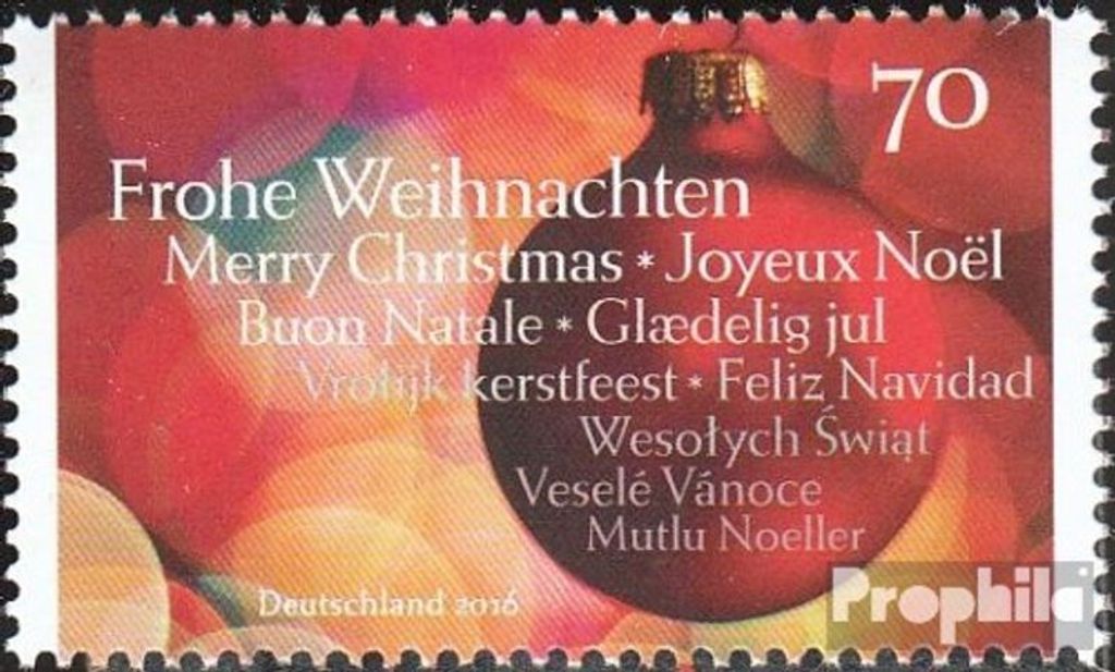 Briefmarken BRD (BR.Deutschland) 2016 Mi 3269 (kompl.Ausg.) postfrisch Weihnachtskugel