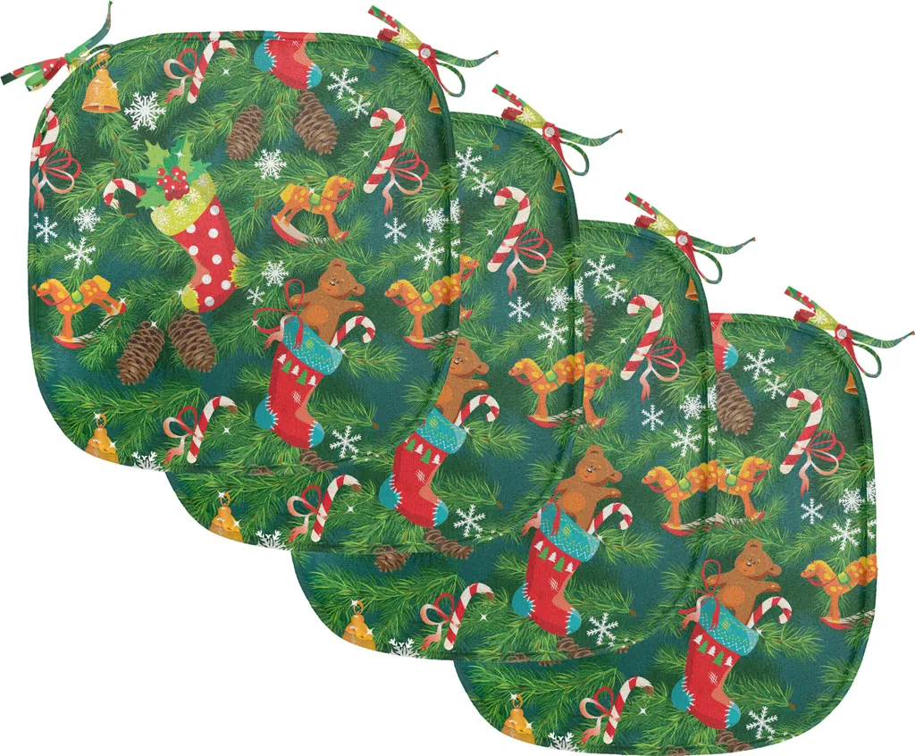 Décoration de Table Noël Coussins de Chaise 40x40 cm Confort Lot de 4