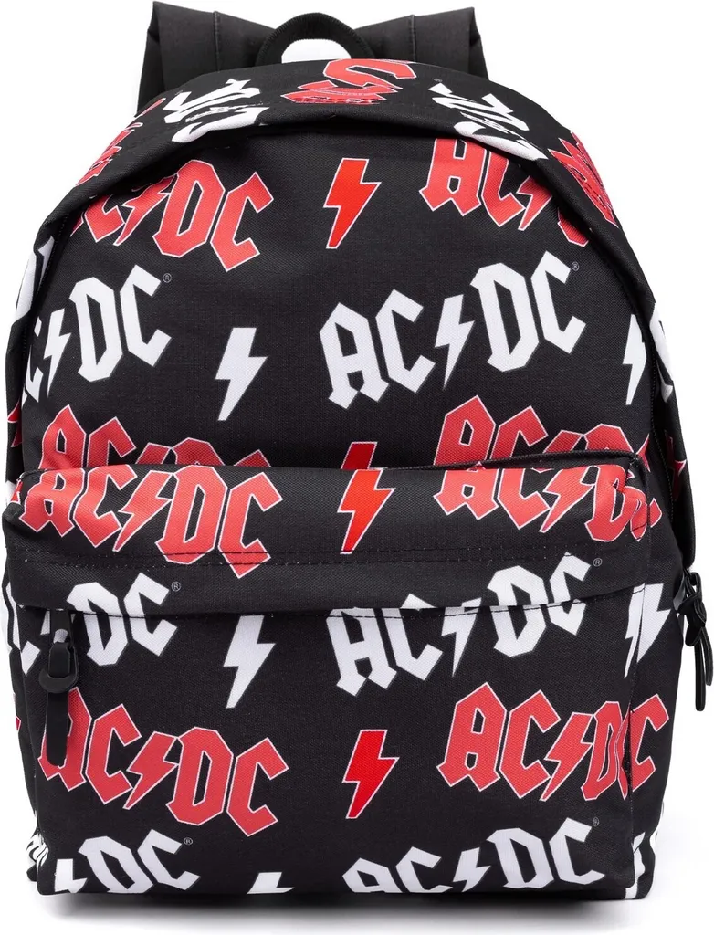 AC/DC Sac à dos Rock motif éclair NS6925 Noir et Rouge Taille Unique