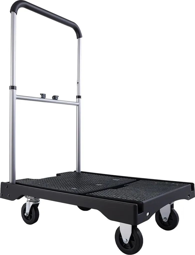 Chariot de manutention pliable 150 kg ultra-compact et roues mobiles