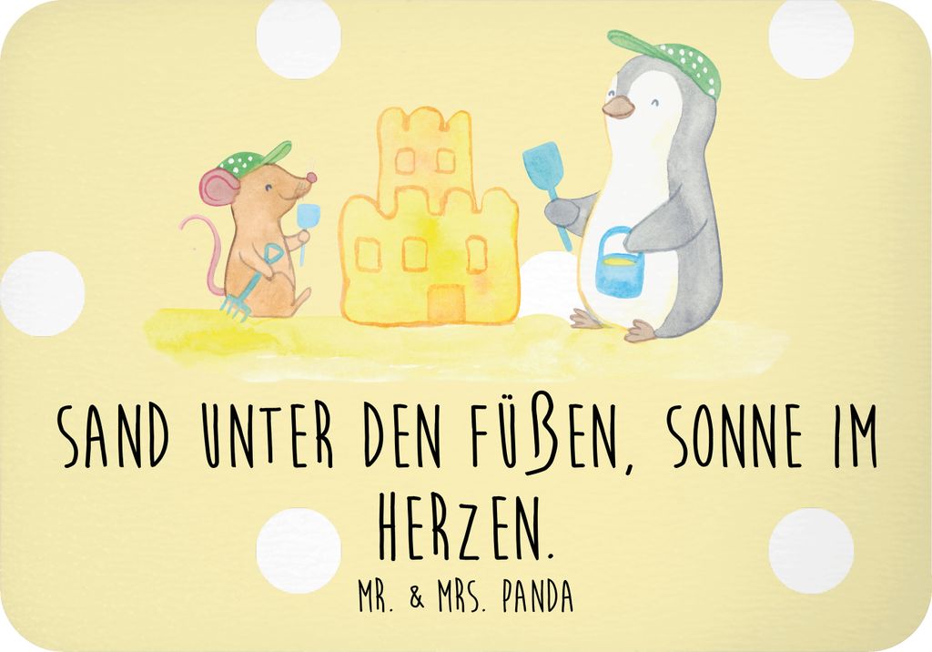 Mr. & Mrs. Panda magnet Sommer Meer Strand - Gelb Pastell - Geschenk, Küstenurlaub, Urlaub Am, Lebensfreude, Kühlschrankmagnet, Wetter während d...