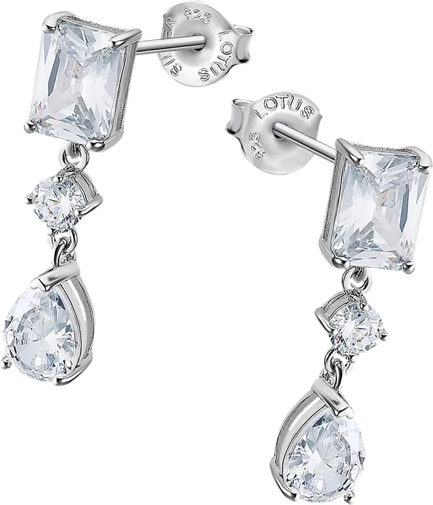Boucles d'oreilles en Argent rhodié Lotus Silver avec Zirconia pur