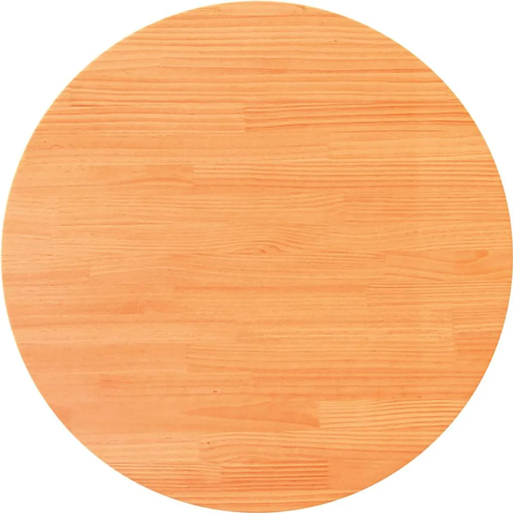Top Tavolo Rotondo Pino Massiccio 90x2.5 cm Marrone Cera vidaXL