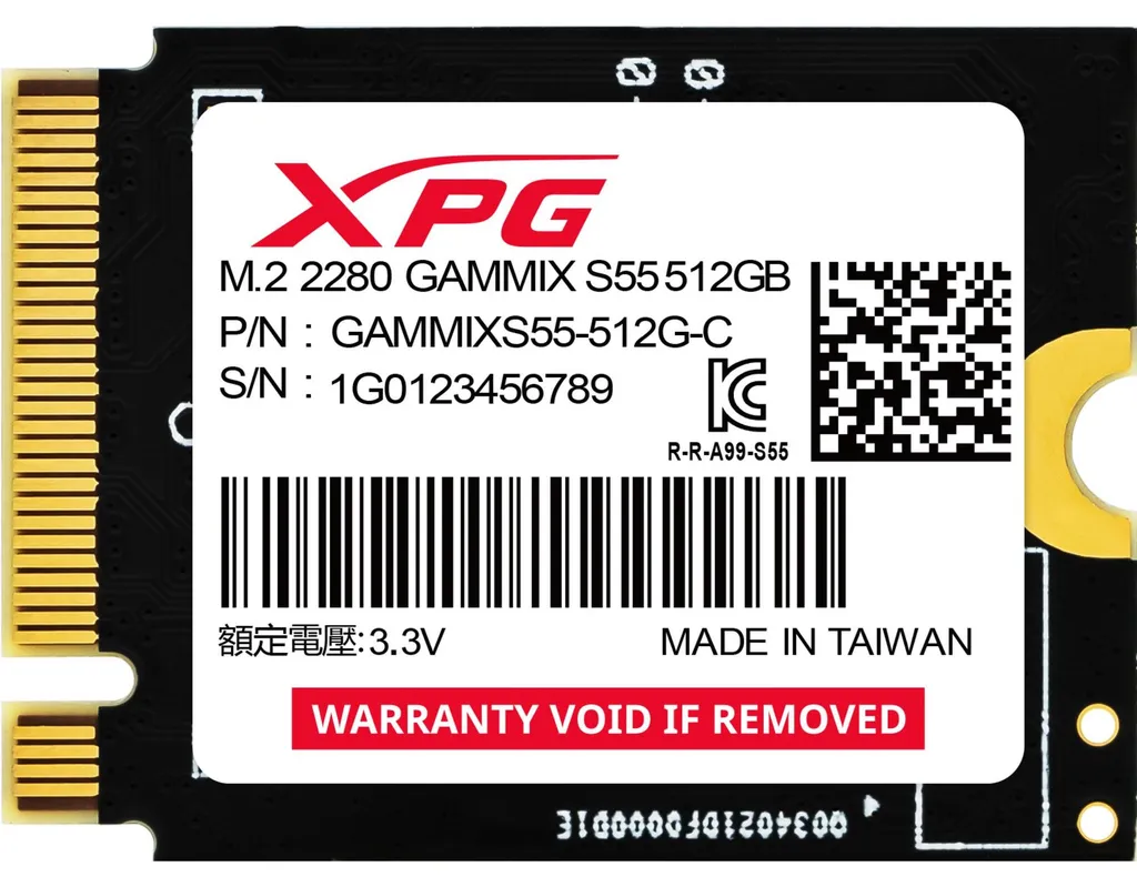 Disque SSD interne 512 Go NVMe M.2 XPG GAMMIX S55 PCIe 4.0