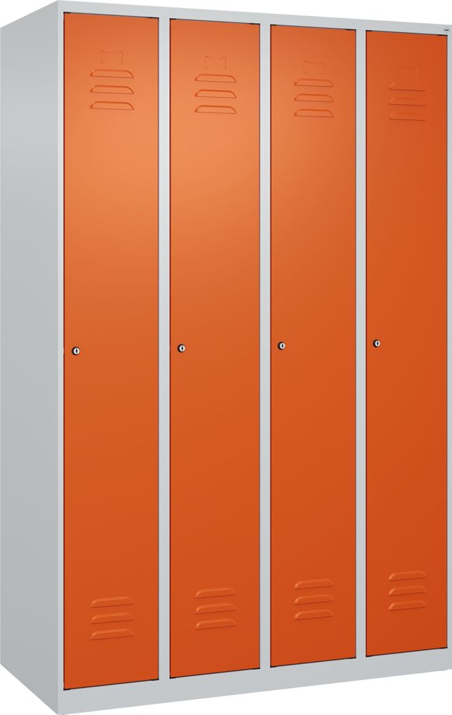 CP Spind Classic Plus reinorange, lichtgrau 080000-40 S10031, 4 Schließfächer 120,0 x 50,0 x 185,0 cm