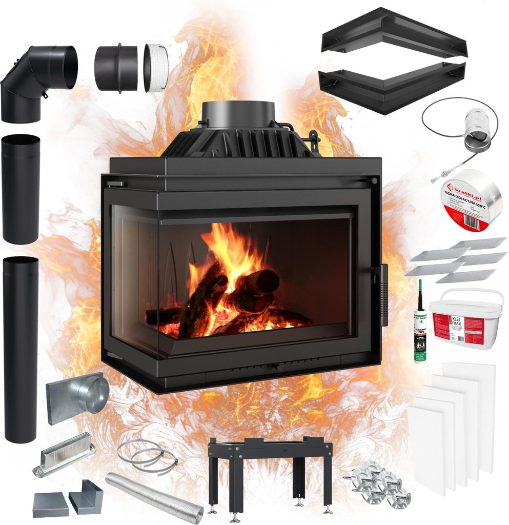 Kamineinsatz Gusseisen KRATKI SIMPLE links 8 kW Ø 200 Produktbild 