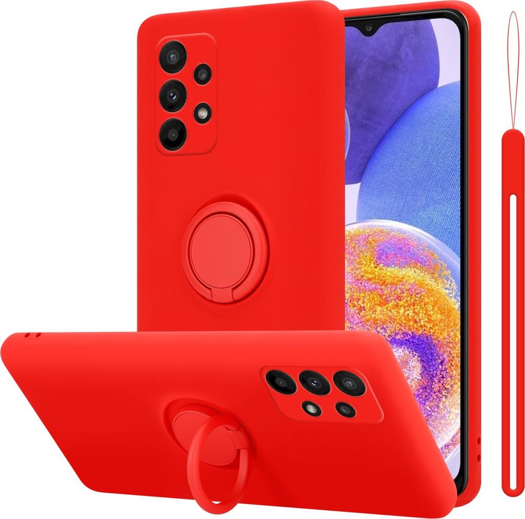 Cadorabo Hülle für Samsung Galaxy A23 4G Schutz Hülle in Rot Handyhülle TPU Etui Case Cover