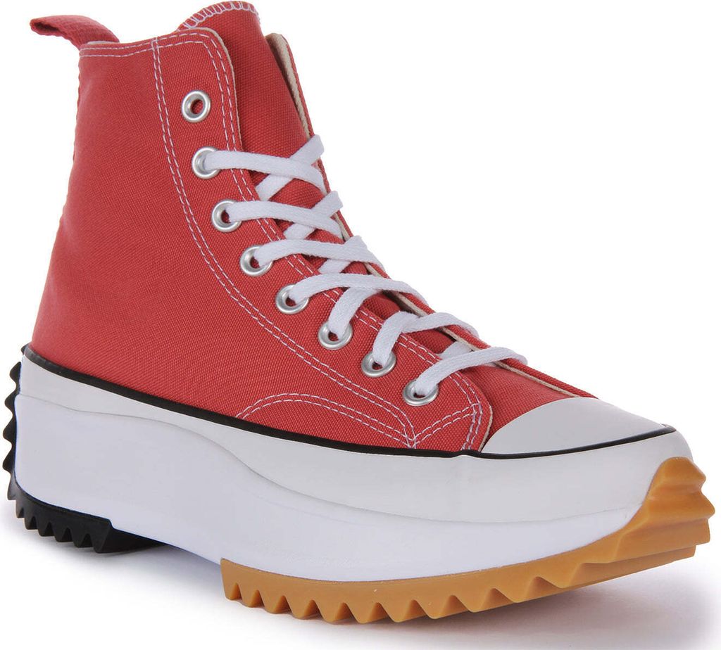 Converse Run Star Hike Hi Schnürung Segeltuch Plattform Turnschuhe Rot Weiß – undefined / rot-Weiss