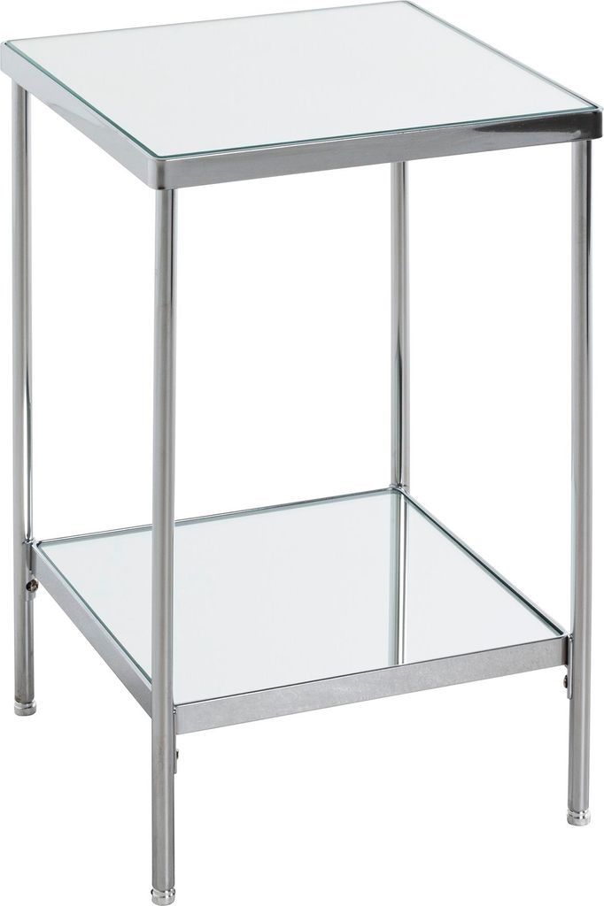HAKU Beistelltisch chrom - Metall, Spiegel 5 mm, B/H/T: 28x46x28 cm