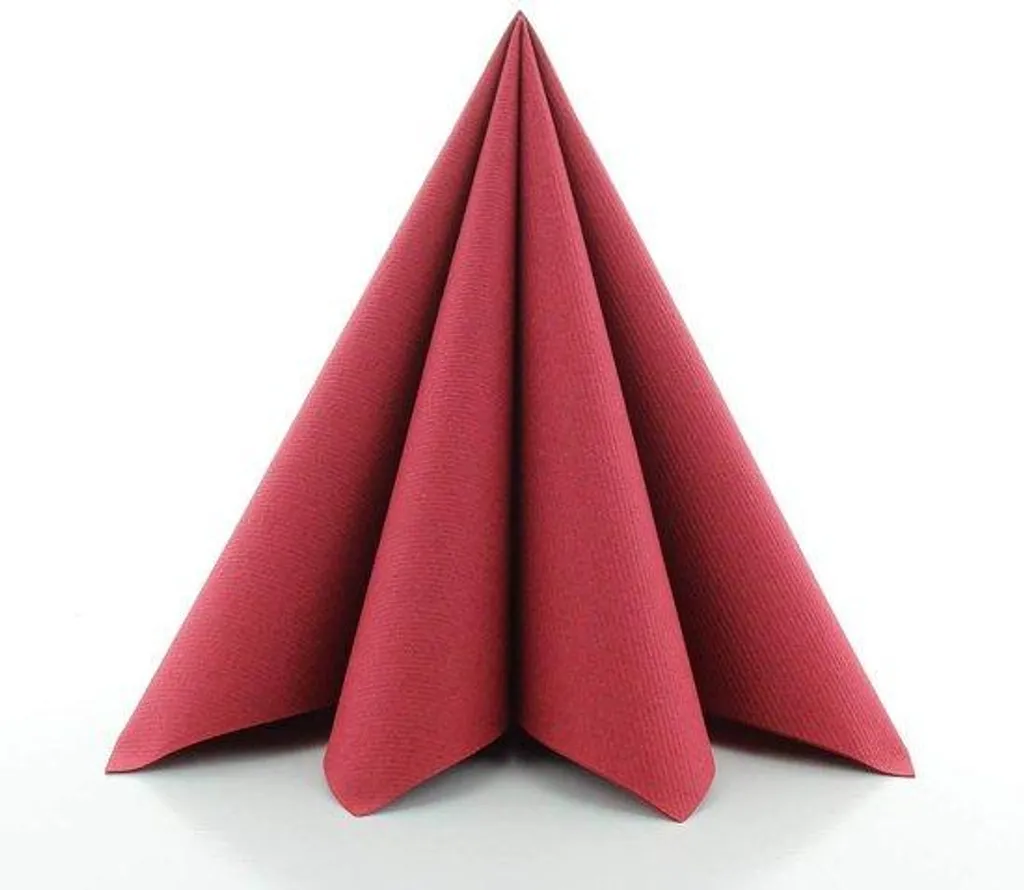 Serviettes de table bordeaux grand format 40x40 cm - Paquet de 50 unités