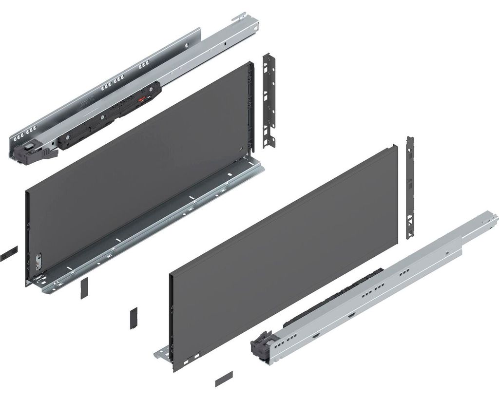 Blum Legrabox pure H F Schubladenschienen Set | 1 Paar, 70kg 650mm | Tip On Vollauszug, oriongrau