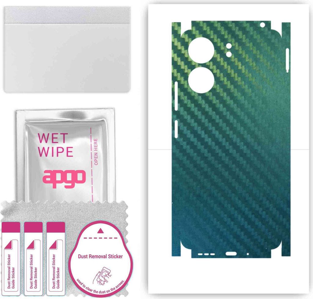 apgo Rückseite + Seiten Schutzfolie, Skin, kompatibel mit Xiaomi Redmi 13C, Hinten Displayschutzfolie aus Vinylfolie, kratzfest, einfache Montage ...
