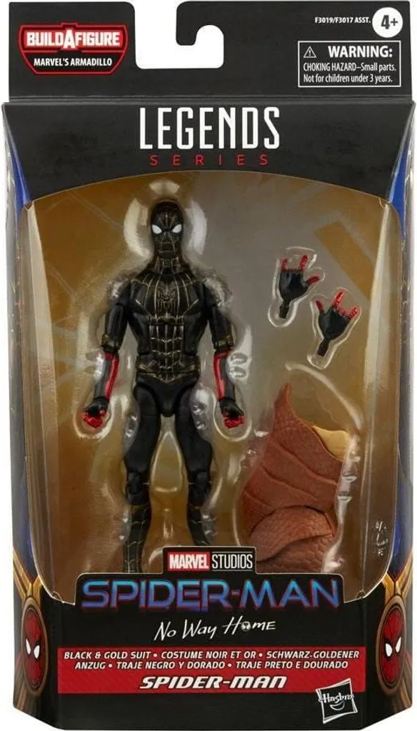 Figurine Spider-Man articulée Costume Noir et Or - Marvel Legends 15cm