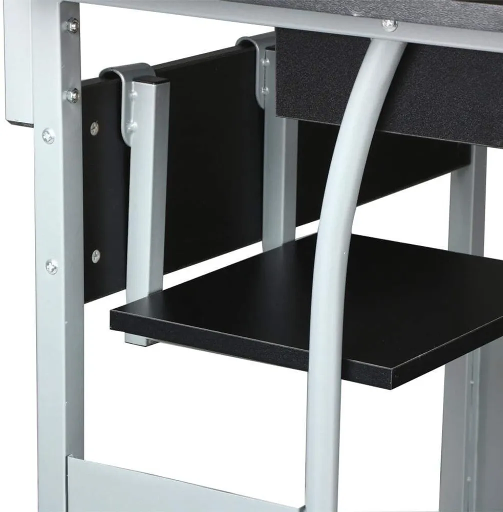 Yaheetech Bureau d'Ordinateur Compact 80cm en Bois et Métal Noir - 3