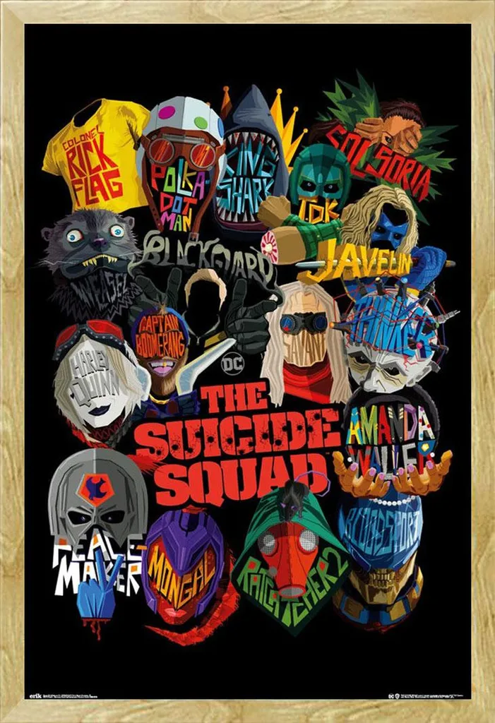 Maxi Poster Suicide Squad Maschere + Cornice Shinsuke Faggio - DC Fan