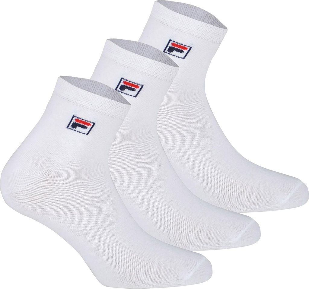 Fila F9303 Socks Quarter Plain 3-Pack White 39-42 Fitness Socken