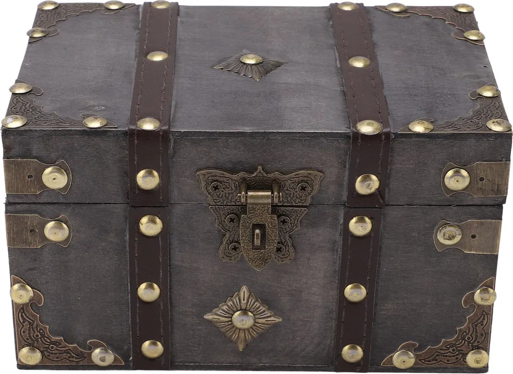 Coffre aux Trésors Vintage avec Cadenas à Code en Métal Robuste Marron