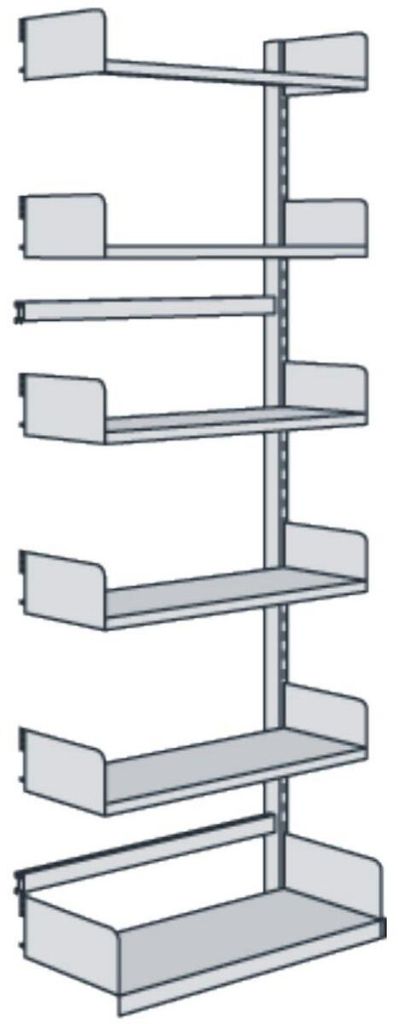 Bibliotheks-Regal Univers einseitig Anbaufeld 75x30x225cm Produktbild 