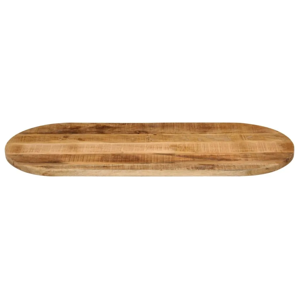 Lastra Tavolo Ovale 140x50 cm Legno Mango Massiccio Grezzo Ricambio - 2