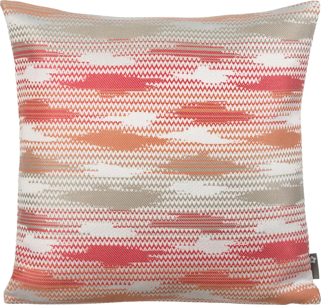 Housse de coussin Bahia 44x44 lavable et résistante corail rose outdoor