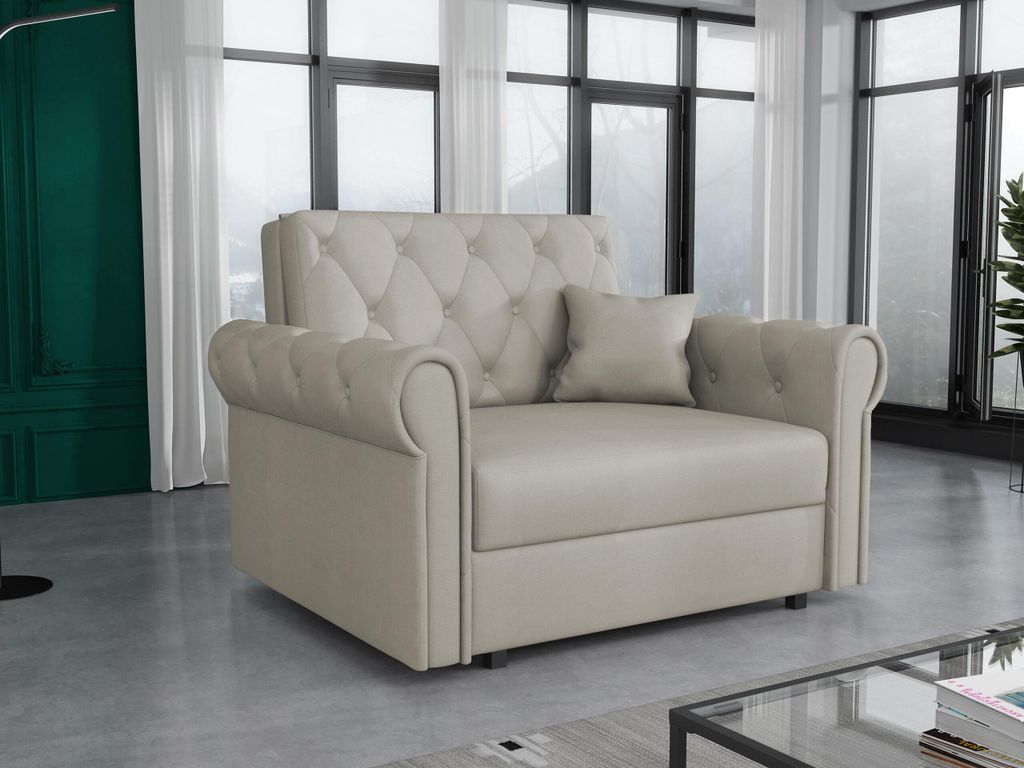 MIRJAN24 Schlafsofa Sofa Viva Roma I mit Schlaffunktion und Bettkasten, Polstercouch, Stilvoll Polstersofa vom Hersteller (Farbe: Paros 02)