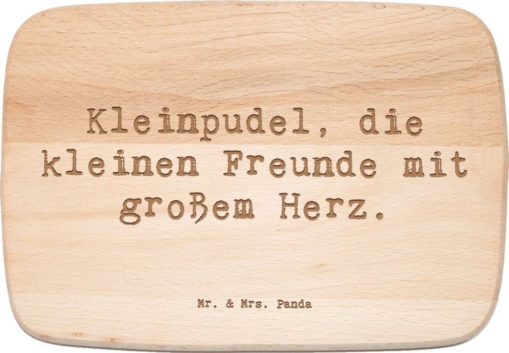Mr. & Mrs. Panda vesperbrett Spruch Kleinpudel Liebe - Transparent - Geschenk, Familienhund, Frühstücksbrettchen, Hund, Spaziergang, Holzbrett, M...