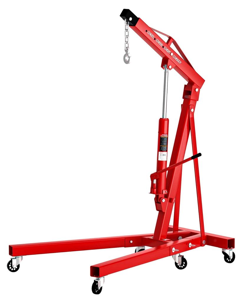 Klappbarer Werkstattkran für Lasten bis 1000 kg, Hubarm 857-1133 mm