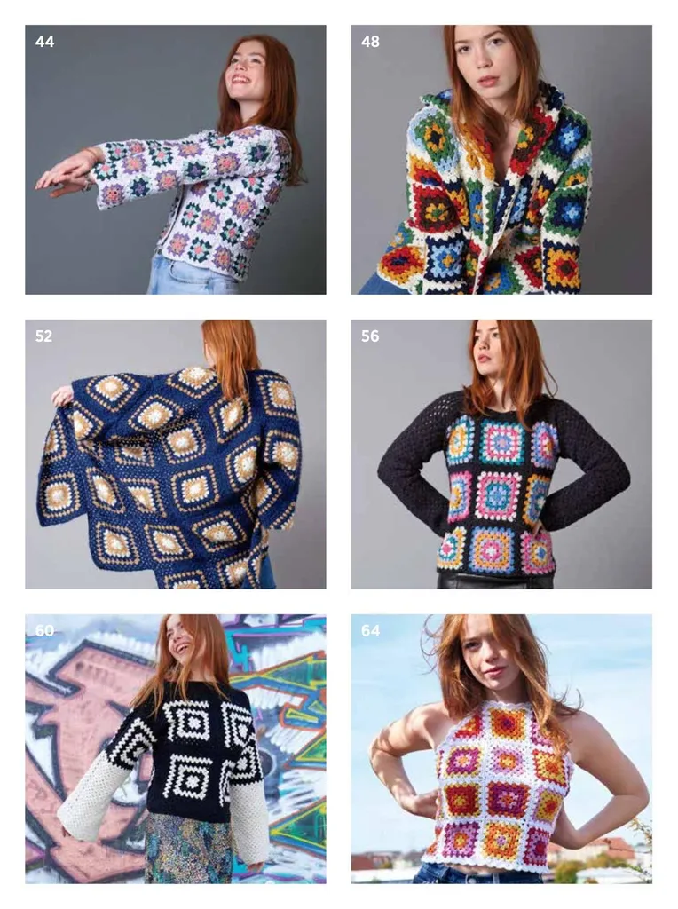 Jeté de Canapé Granny Squares - Patchwork au Crochet de Coton fait Main