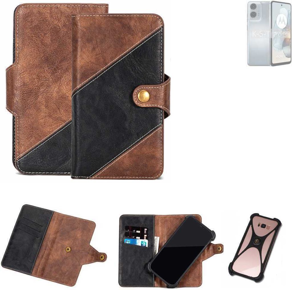 K-S-Trade Handyhülle Schutzhülle Bookstyle Case kompatibel mit Motorola Moto G24 Power Klapphülle Cover Hülle Schutztasche 1x
