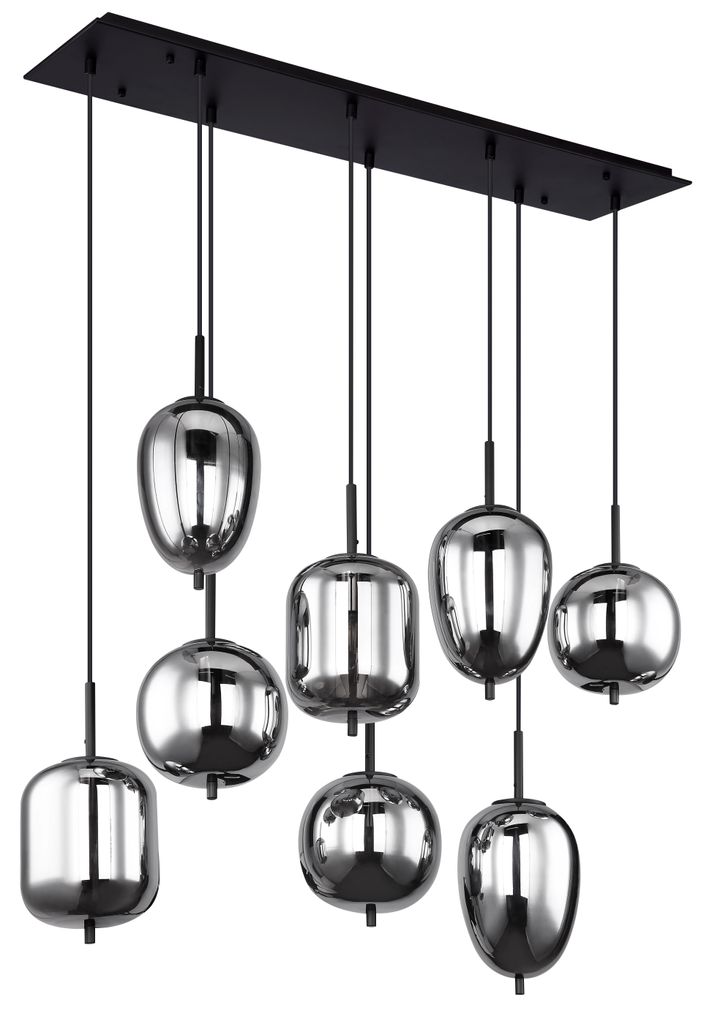 Globo Lighting Hängeleuchte Metall schwarz, 8x E14 Produktbild 