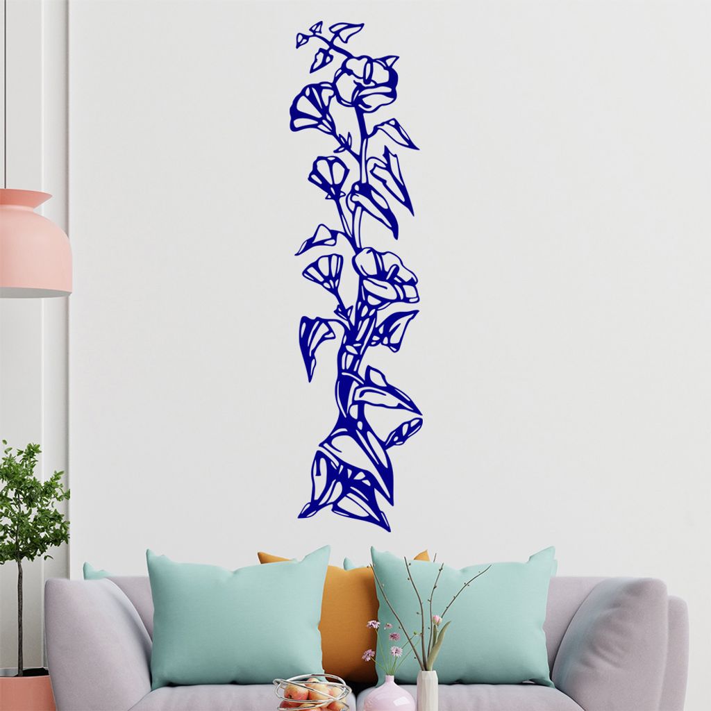 Blumen - Ranken Wandtattoo in 6 Größen - Wandaufkleber Wall Sticker - Dekoration, Küche, Wohnzimmer, Schlafzimmer, Badezimmer