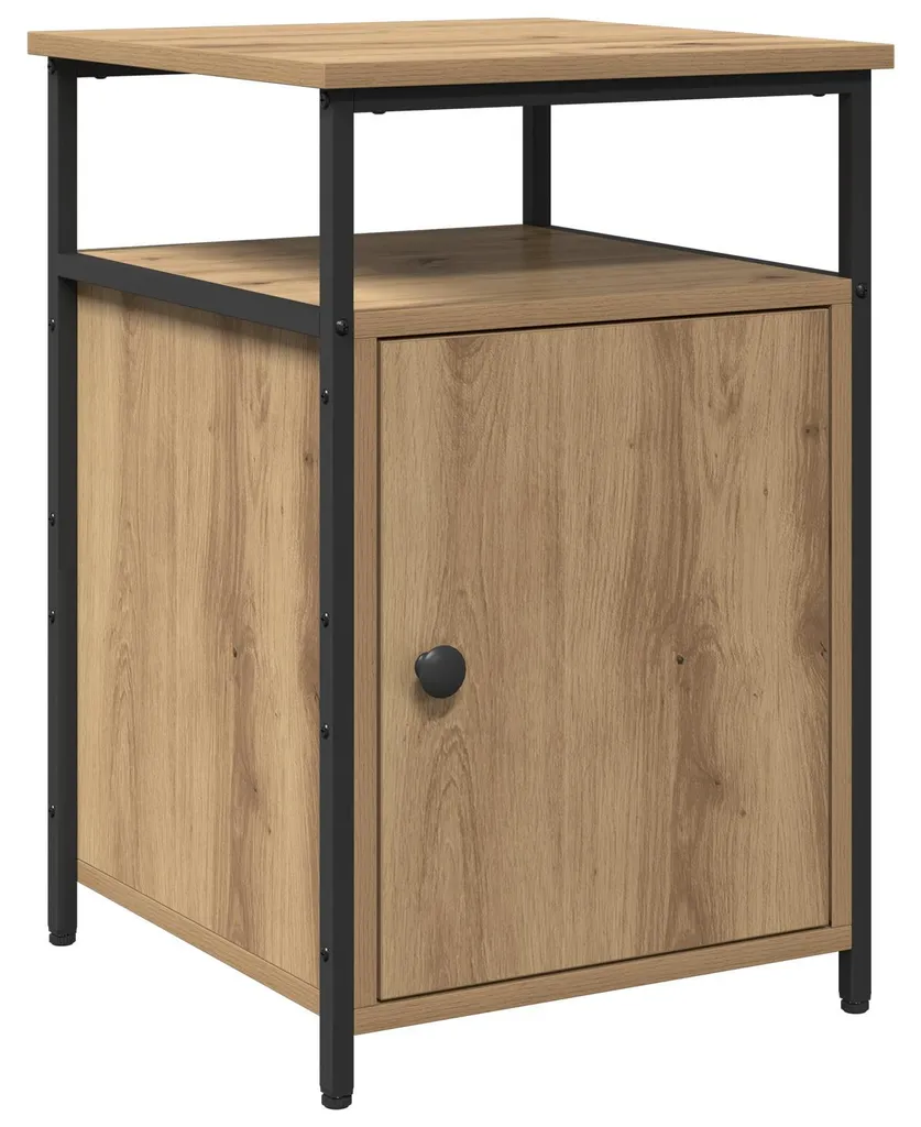 vidaXL Table de chevet à tiroirs Artisan en bois d'ingénierie blanc