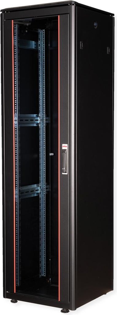 ROLINE Netzwerkschrank Pro 48,26cm 19Zoll 42 HE 600x600 BxT Glastür schwarz