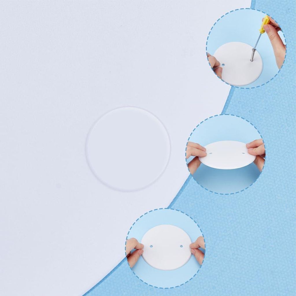 Runde Platten-Deckenplatte und Wandplatte Set - 18 Stück mit 36 Schrauben - zum Abdecken von Löchern über Decken oder Wänden