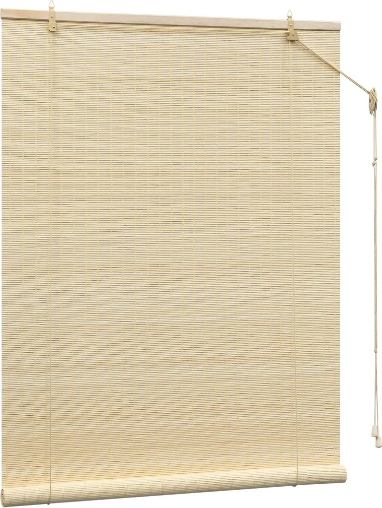 Store bambou blanc 61x122 cm : solution contre vis-à-vis et éblouissement