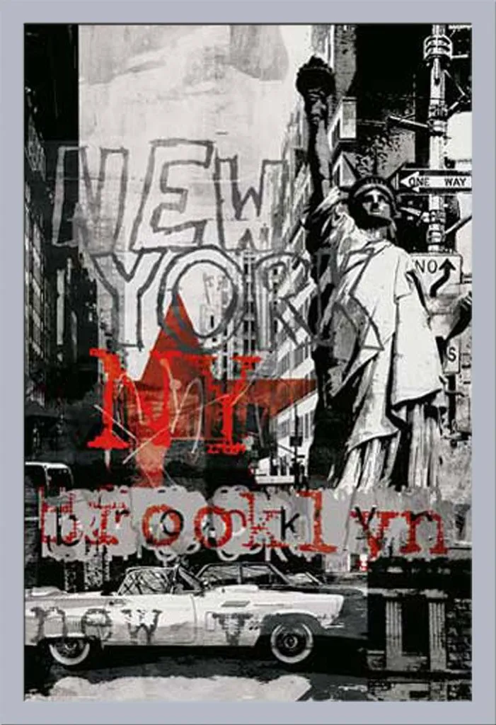 Poster New York Collage 3 con Cornice Shinsuke Argento | Arredo Moderno