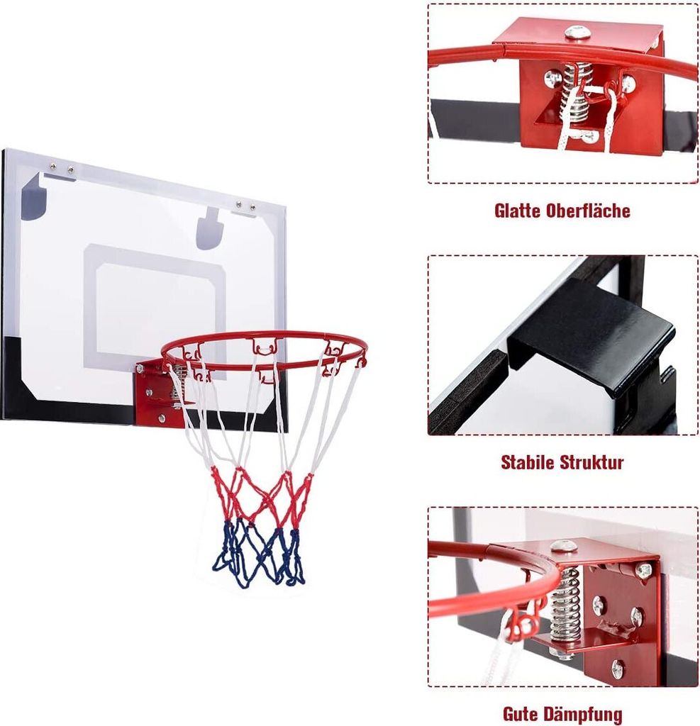 GOPLUS Basketballkorb mit Basketball & Luftpumpe, Backboard Produktbild 3