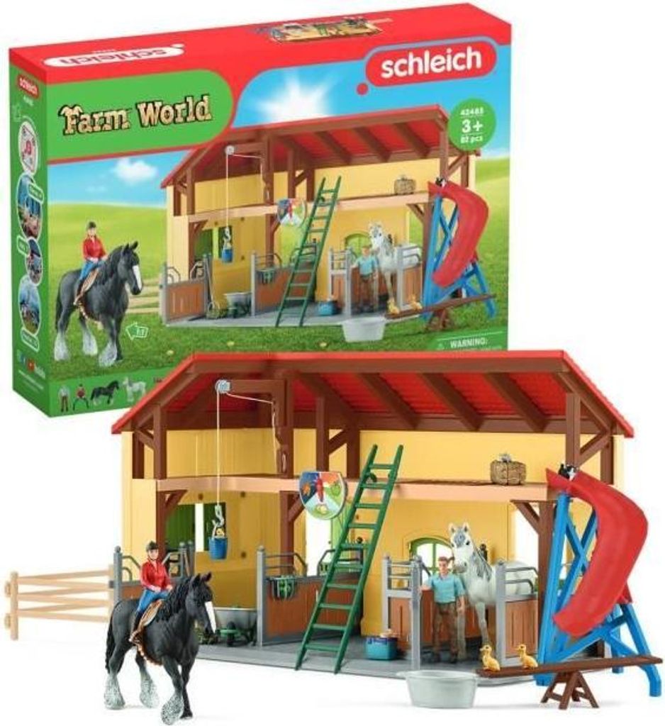 Spielset Bauernhof mit Tieren, 82-teilig, Schleich 42485 Farm World, Pferde, Bauernhoftiere, Figuren & Zubehör
